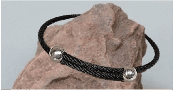 Titanium Memory Shape Cable Bracelet with Silver Beads - Image 3