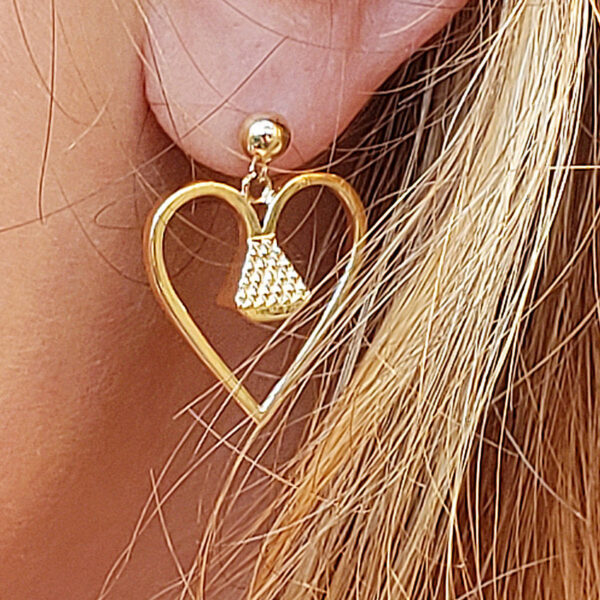 Equine14K .75" Dangle Earrings - Gold - Image 2