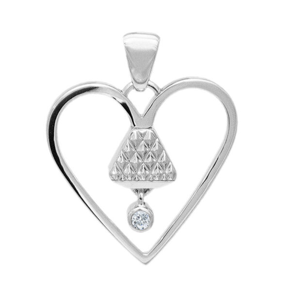 Equine .75" Cubic Zirconia Pendant - Silver - Image 4