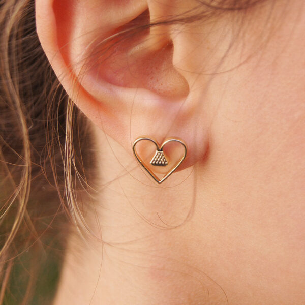 Equine14K .5" Post Earrings - Gold - Image 5