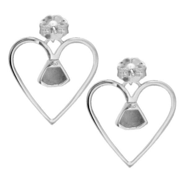 Equine .75" Dangle Earrings with Cubic Zirconia - Silver - Image 4