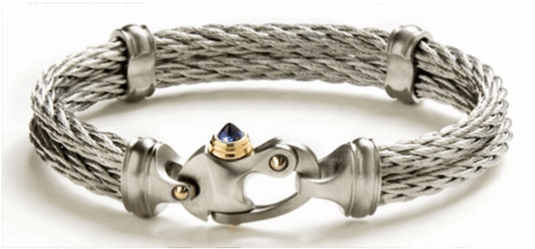 Nouveau Braid® 4.5mm Double Cable Bracelet with Mariner's Clasp® & 14KY Accents - Image 4