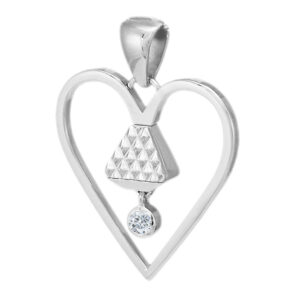 Equine 1" Cubic Zirconia Pendant - Silver