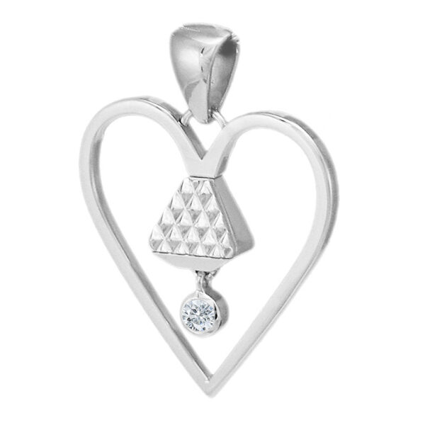 Equine 1" Cubic Zirconia Pendant - Silver