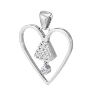 Equine .75" Cubic Zirconia Pendant - Silver