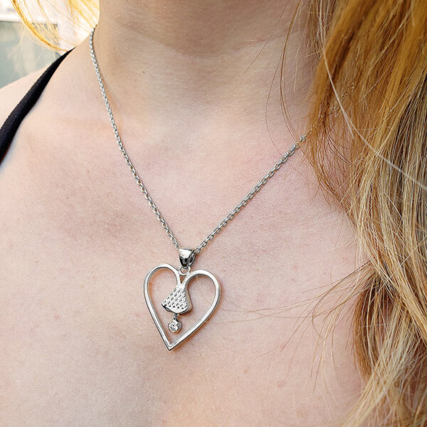 Equine 1" Cubic Zirconia Pendant - Silver - Image 2