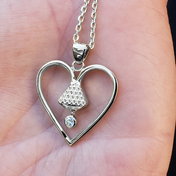 Equine 1" Cubic Zirconia Pendant - Silver - Image 3