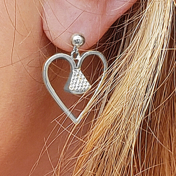 Equine .75" Dangle Earrings - Silver - Image 2
