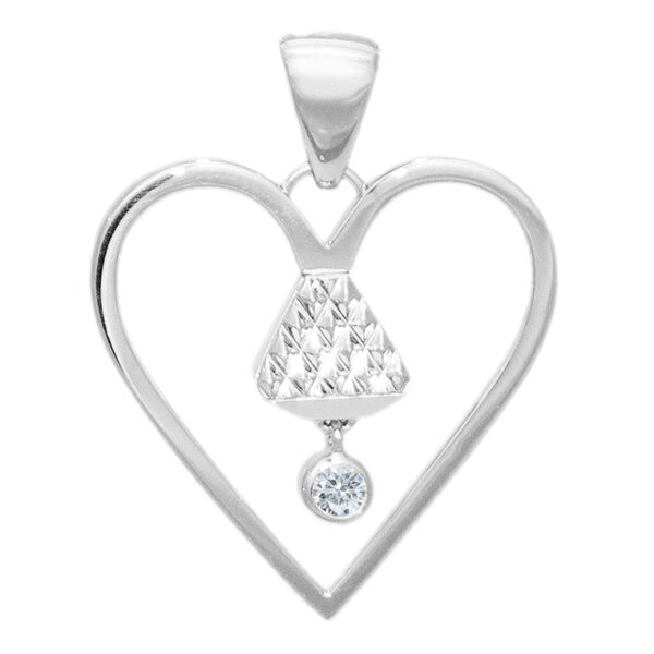 Equine 1" Cubic Zirconia Pendant - Silver - Image 4