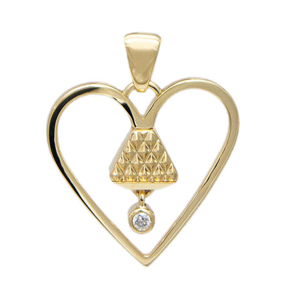 Equine14K .75" Diamond Pendant - Gold - Image 4