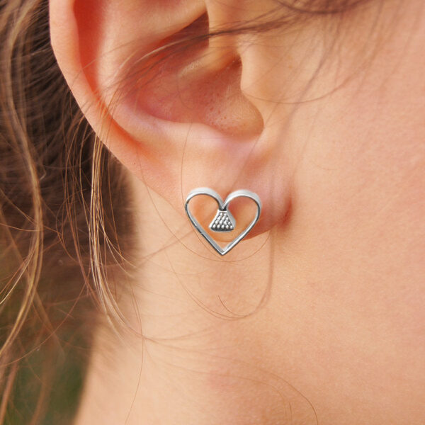 Equine .5" Post Earrings - Silver - Image 2