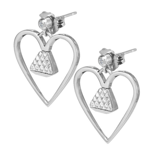 Equine .75" Dangle Earrings with Cubic Zirconia - Silver