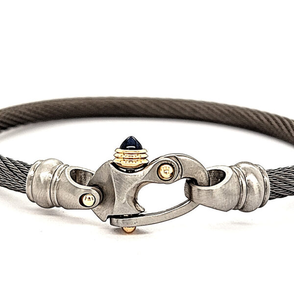 Live Wire 4.5mm Cable Bracelet with Mariner's Clasp® and 14K Gold Accents - Image 2
