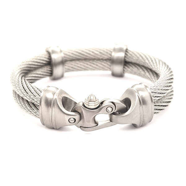 Live Wire 6.5mm Double Cable Bracelet with Mariner's Clasp® - Image 3