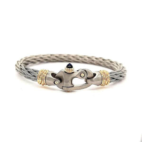 Nouveau Braid® 6.5mm  Cable Bracelet with Mariner's Clasp® and 14K Gold Ferrules - Image 2