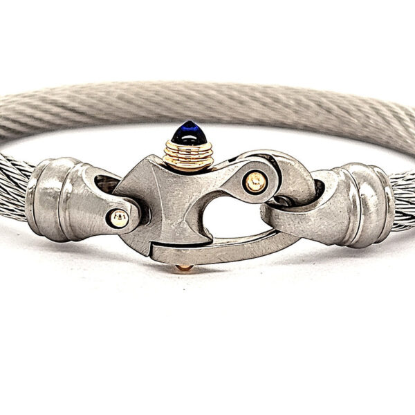 Live Wire 6.5mm Cable Bracelet with Mariner's Clasp® and 14K Gold Accents - Image 4