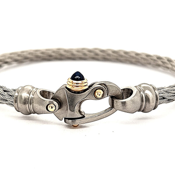 Nouveau Braid® 4.58mm Cable Bracelet with Mariner's Clasp® and 14K Gold Accents - Image 4