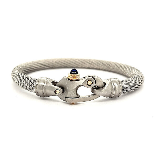 Live Wire 6.5mm Cable Bracelet with Mariner's Clasp® and 14K Gold Accents - Image 3