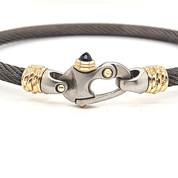 Live Wire 4.5mm Cable Bracelet with Mariner's Clasp® and 14K Gold Ferrules - Image 2