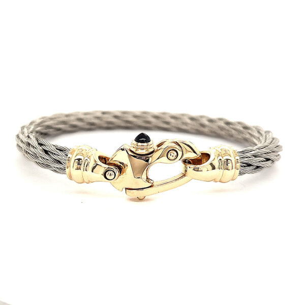 Nouveau Braid® 6.5mm Cable Bracelet with 14K Yellow Gold Mariner's Clasp® - Image 2