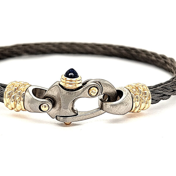 Nouveau Braid® 4.5mm Cable Bracelet with Mariner's Clasp® and 14K Gold Ferrules - Image 3