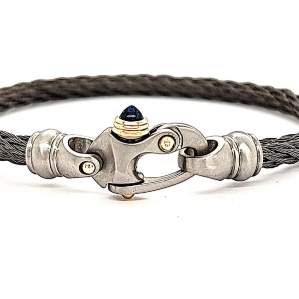 Nouveau Braid® 4.58mm Cable Bracelet with Mariner's Clasp® and 14K Gold Accents - Image 3