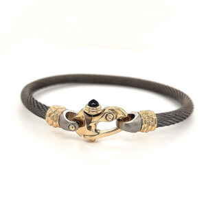 Live Wire 4.5mm Cable Bracelet with 14KY Gold Mariner's Clasp® and 14KY Gold Ferrules