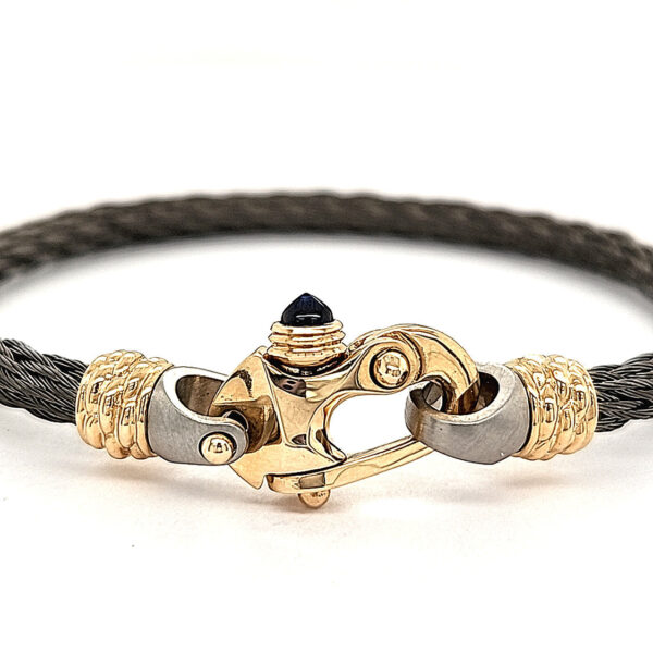 Nouveau Braid® 4.5mm Cable Bracelet with 14KT Gold Mariner's Clasp® and 14KT Ferrules - Image 3