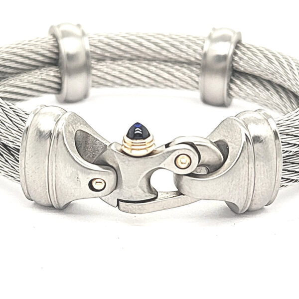 Live Wire 6.5mm Double Cable Bracelet with Mariner's Clasp® & 14KY Accents - Image 4