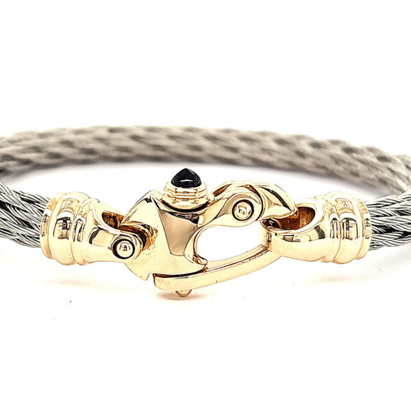 Nouveau Braid® 6.5mm Cable Bracelet with 14K Yellow Gold Mariner's Clasp® - Image 4