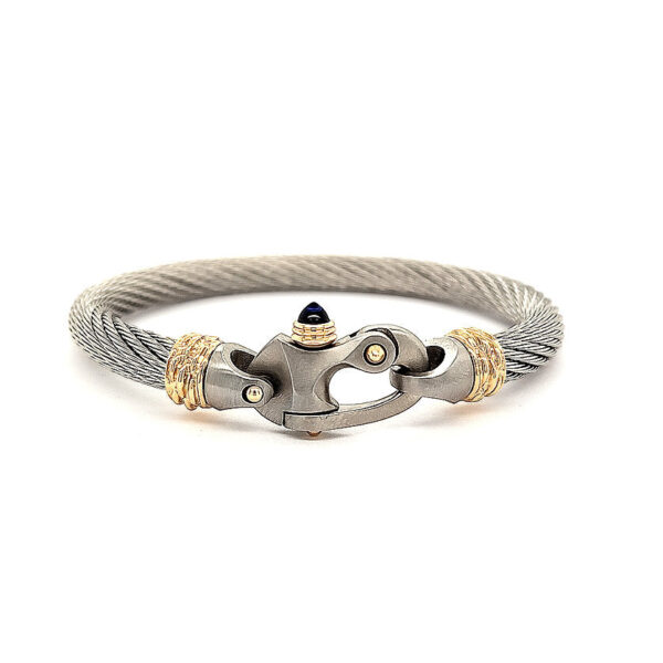 Live Wire 6.5mm Cable Bracelet with Mariner's Clasp® and 14K Gold Ferrules - Image 3