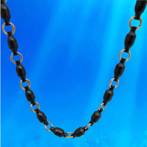Black Titanium 8mm Swivel w/18kt Gold Accents Necklace 24"