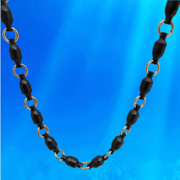 Black Titanium 8mm Swivel w/18kt Gold Accents Necklace 24"