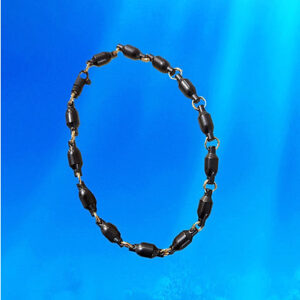 Black Titanium 5mm Swivel w/18kt Gold Accents Bracelet 8.5"