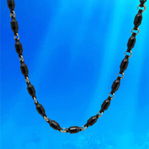 Black Titanium 5mm Swivel w/18kt Gold Accents Necklace 24"