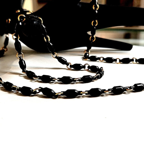Black Titanium 5mm Swivel w/18kt Gold Accents Bracelet 8.5" - Image 2