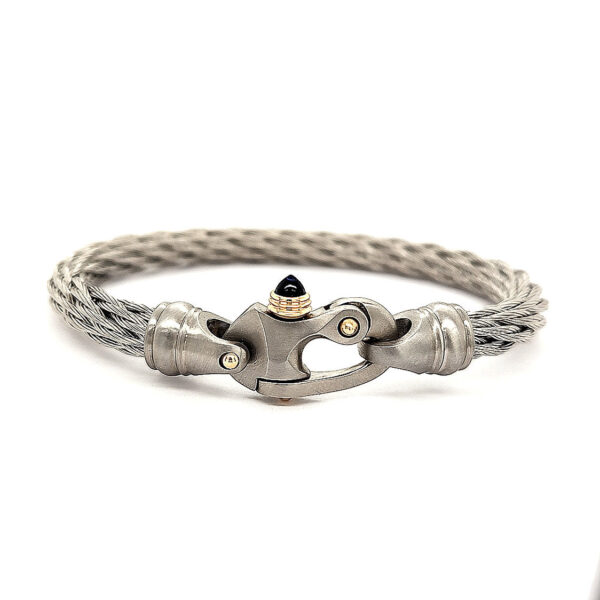 Nouveau Braid® 6.5mm Cable Bracelet with Mariner's Clasp® and 14K Gold Accents - Image 2