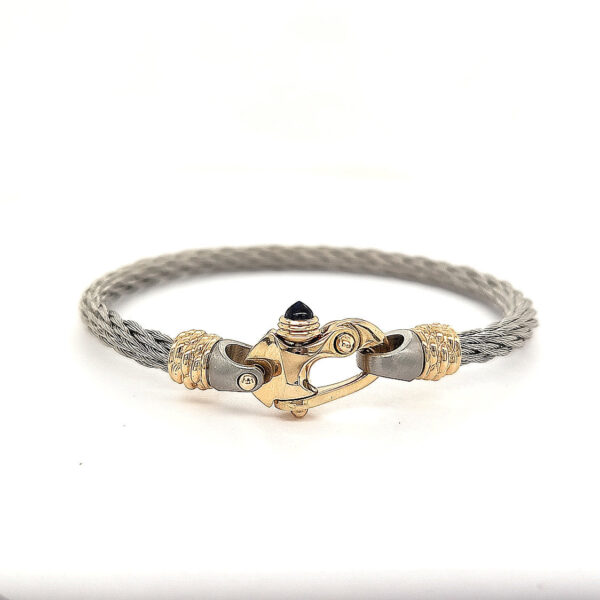Nouveau Braid® 4.5mm Cable Bracelet with 14KT Gold Mariner's Clasp® and 14KT Ferrules - Image 2