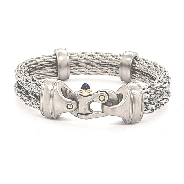 Nouveau Braid® 6.5mm Double Cable Bracelet with Mariner's Clasp® & 14KY Accents - Image 2