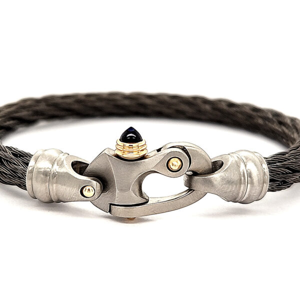 Nouveau Braid® 6.5mm Cable Bracelet with Mariner's Clasp® and 14K Gold Accents - Image 3