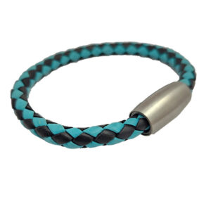 Team Color Bolo Braid Leather Bracelet with Magnetic Clasp