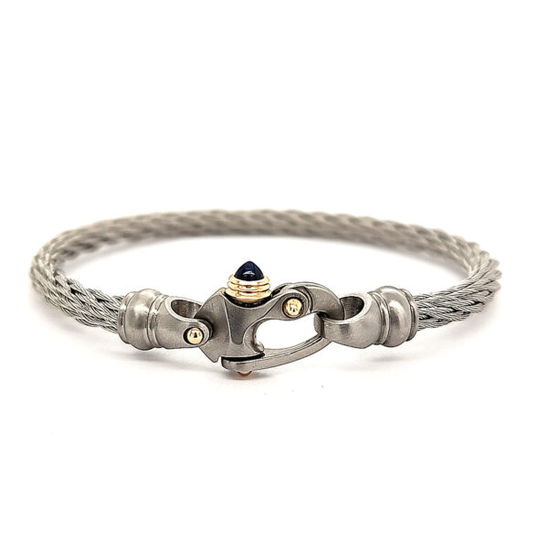 Nouveau Braid® 4.58mm Cable Bracelet with Mariner's Clasp® and 14K Gold Accents - Image 2