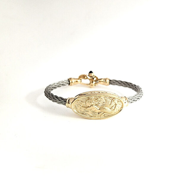 Fairform Flyer 14KyBridge, 4mm Stainless Cable Bracelet w/ Mariner's Clasp® - Image 6