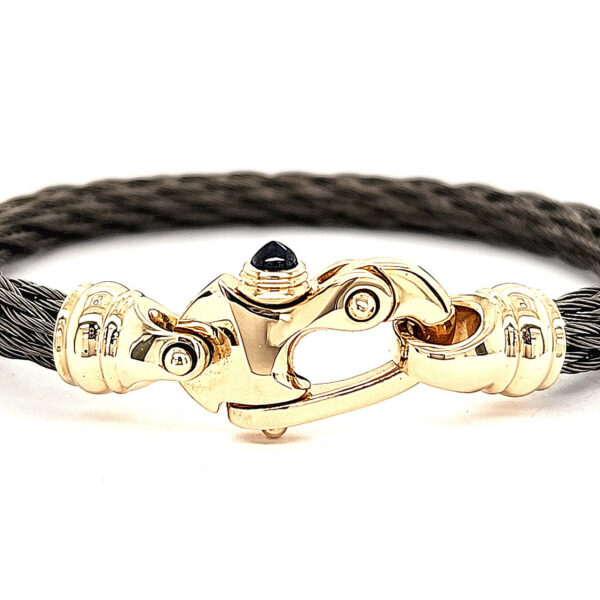 Nouveau Braid® 6.5mm Cable Bracelet with 14K Yellow Gold Mariner's Clasp® - Image 3