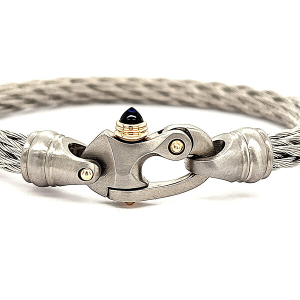 Nouveau Braid® 6.5mm Cable Bracelet with Mariner's Clasp® and 14K Gold Accents - Image 4