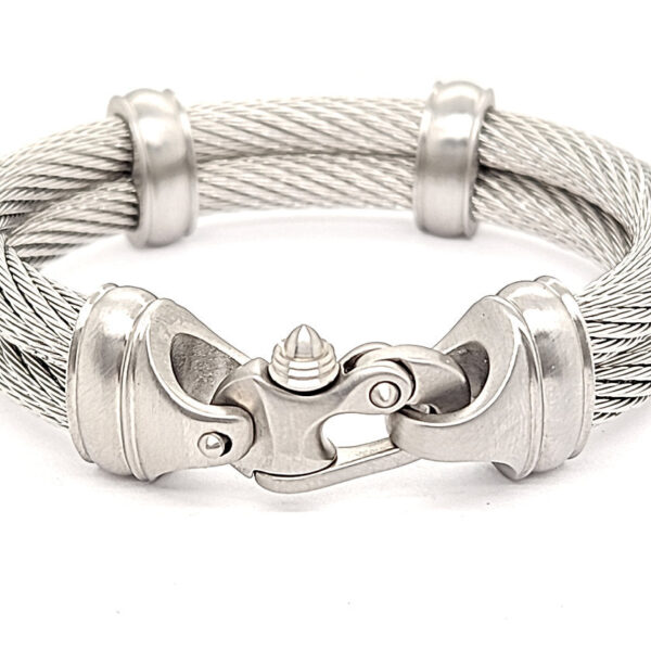 Live Wire 6.5mm Double Cable Bracelet with Mariner's Clasp® - Image 4
