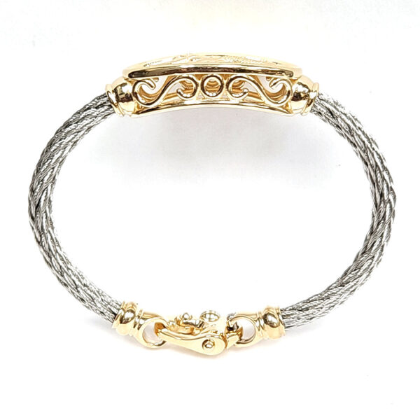 Fairform Flyer 14KyBridge, 4mm Stainless Cable Bracelet w/ Mariner's Clasp® - Image 4