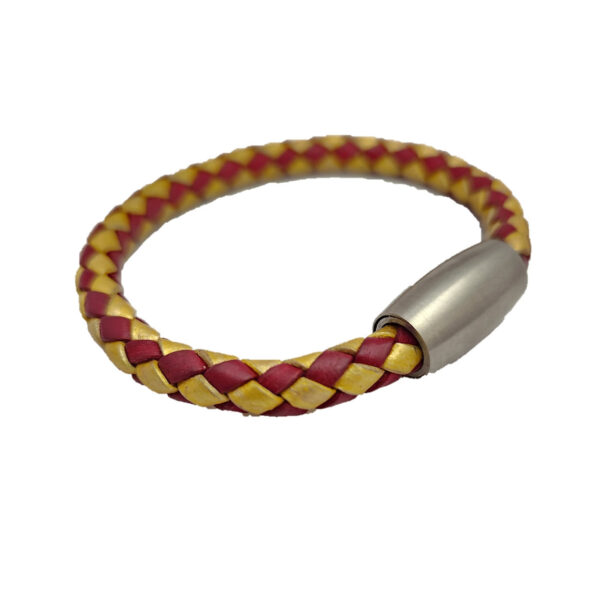 Team Color Bolo Braid Leather Bracelet with Magnetic Clasp - Image 3