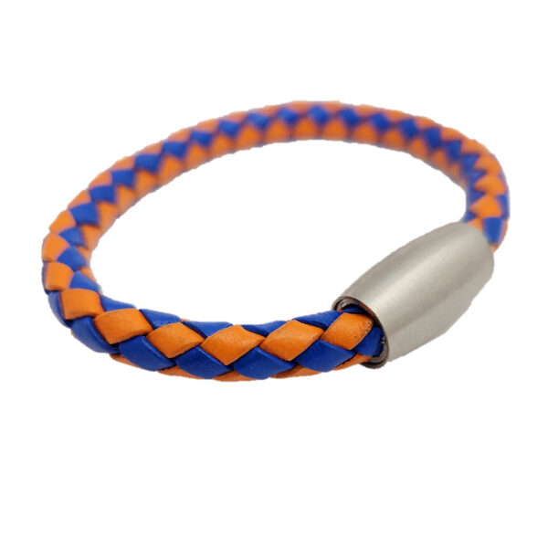 Team Color Bolo Braid Leather Bracelet with Magnetic Clasp - Image 4