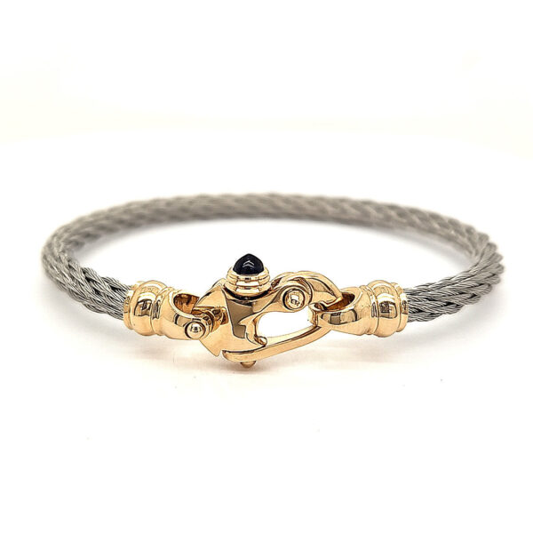 Nouveau Braid® 4.5mm Cable Bracelet with 14K Yellow Gold Mariner's Clasp® - Image 2